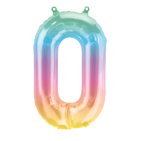 North Star Jelli Ombre Number 0 Foil Balloon (16")