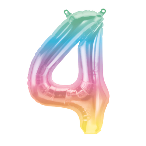 North Star Jelli Ombre Number 4 Foil Balloon (16")
