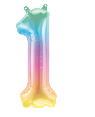 North Star Jelli Ombre Number 1 Foil Balloon (16")