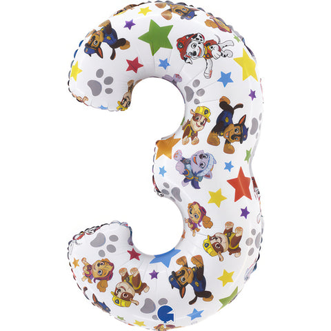 Grabo Paw Patrol Number 3 Foil Balloon (26")