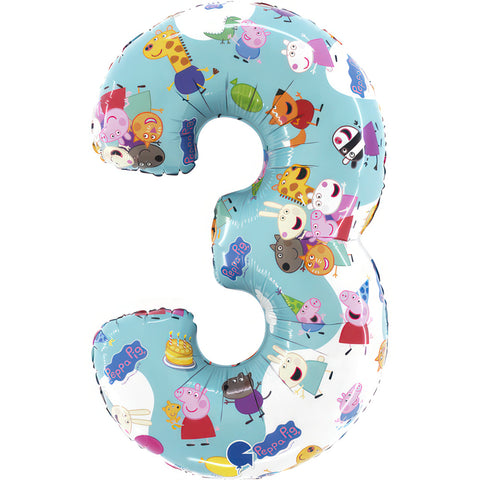 Grabo Peppa Pig Number 3 Foil Balloon (26")
