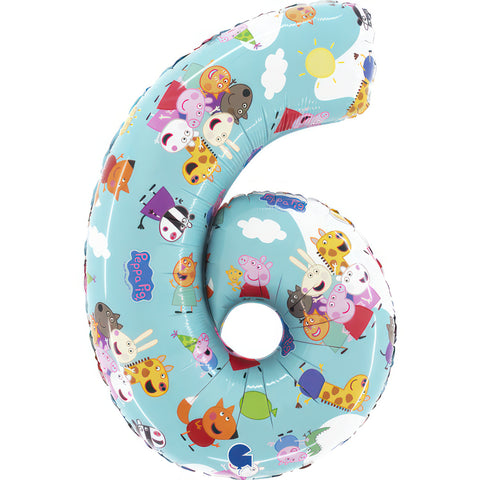 Grabo Peppa Pig Number 6 Foil Balloon (26")