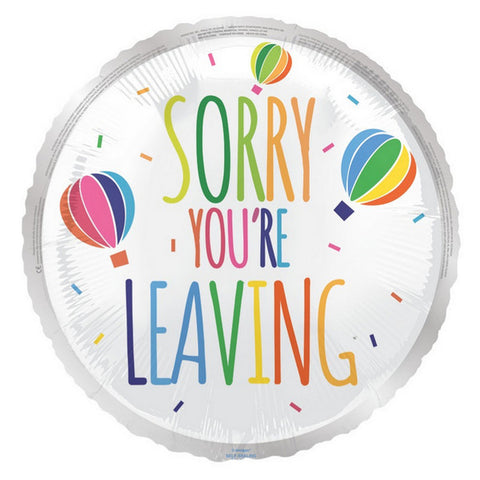 Sorry You're Leaving Hot Air Balloon Foil Balloon (18")