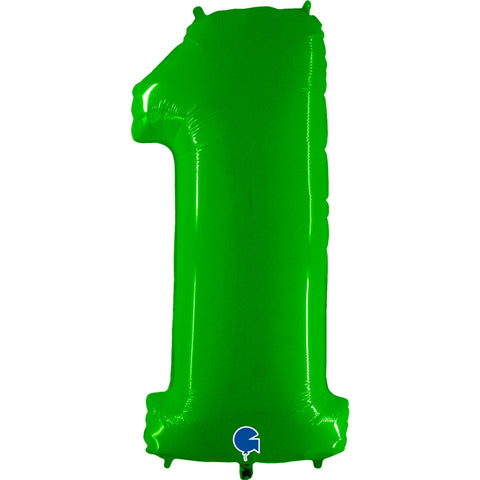 Grabo Shiny Lime Number 1 Fluo Balloon (40")