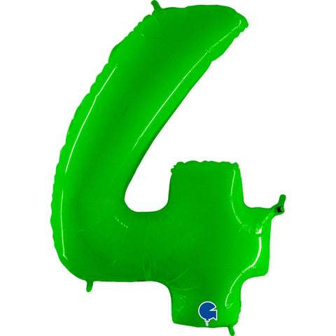 Grabo Shiny Lime Number 4 Fluo Balloon (40")