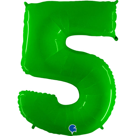 Grabo Shiny Lime Number 5 Fluo Balloon (40")