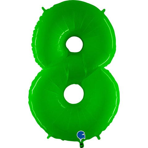 Grabo Shiny Lime Number 8 Fluo Balloon (40")