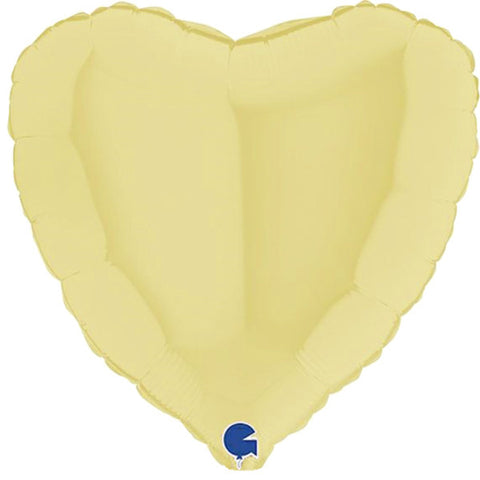 Matte Yellow Heart Foil Balloon (18")