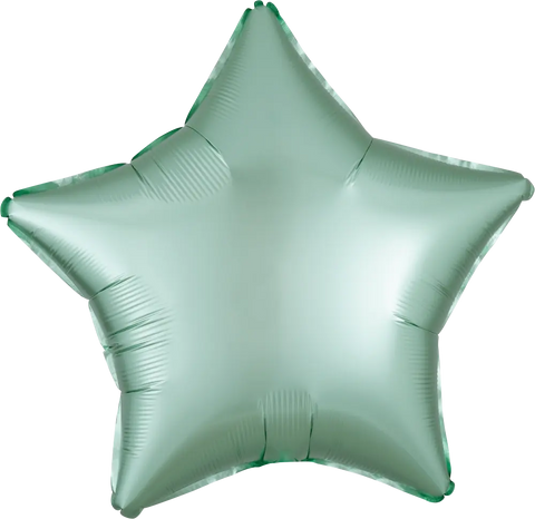 Satin Luxe Mint Green Star Foil Balloon (18")