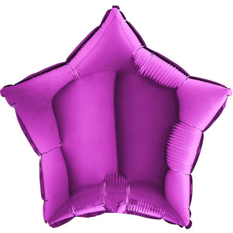 Mulberry Purple Metallic Star Foil Balloon (18")