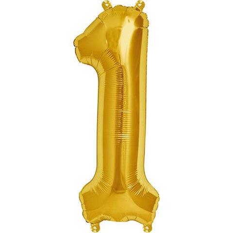 North Star Gold Number 1 Foil Balloon (16")