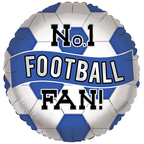 No.1 Blue & White Football Fan Foil Balloon (18")