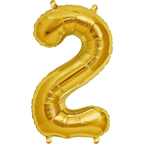 North Star Gold Number 2 Foil Balloon (16")