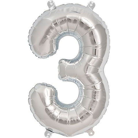 North Star Number 3 Foil Balloon (16")