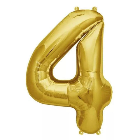 North Star Gold Number 4 Foil Balloon (16")