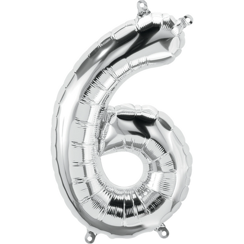 North Star Number 6 Foil Balloon (16")