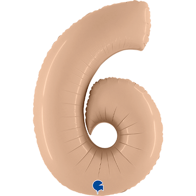 Grabo Satin Nude Number 6 Foil Balloon (40")