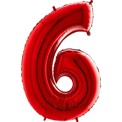 Grabo Red Number 6 Foil Balloon (40")