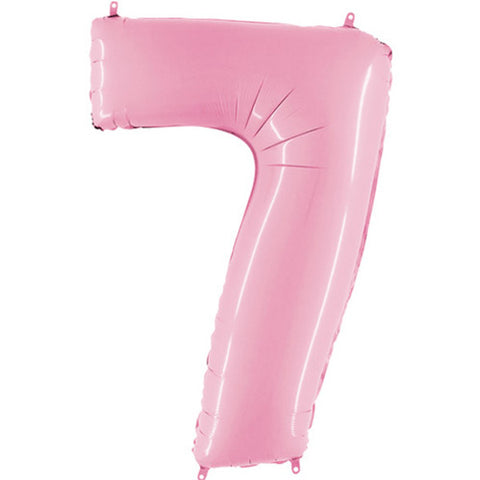 Grabo Pastel Pink Number 7 Foil Balloon (40")