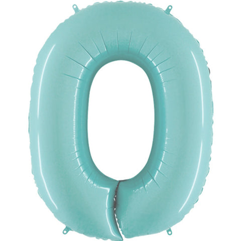 Grabo Pale Blue Number 0 Foil Balloon (40")