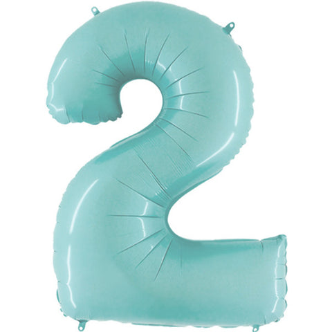 Grabo Pale Blue Number 2 Foil Balloon (40")