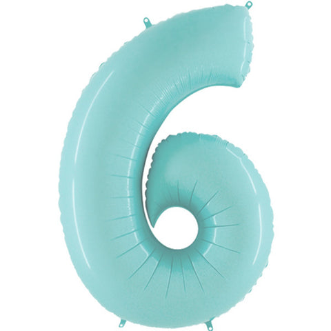 Grabo Pale Blue Number 6 Foil Balloon (40")