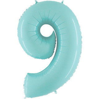 Grabo Pale Blue Number 9 Foil Balloon (40")