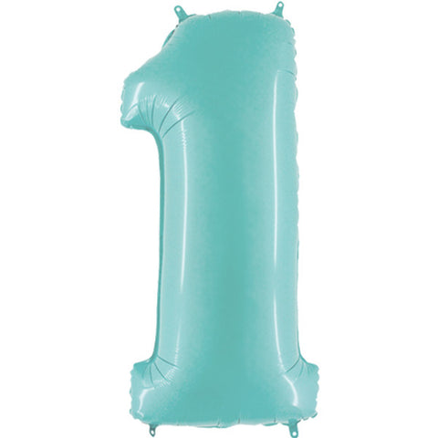 Grabo Pale Blue Number 1 Foil Balloon (40")
