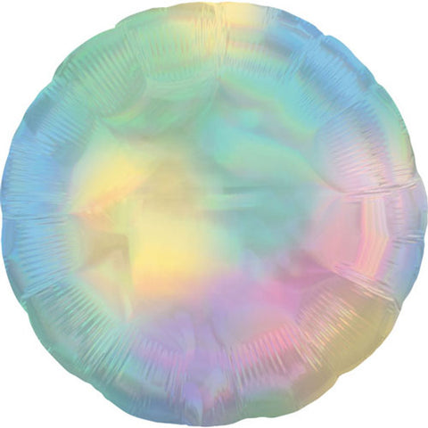 Pastel Rainbow Iridescent Round Foil Balloon (18")