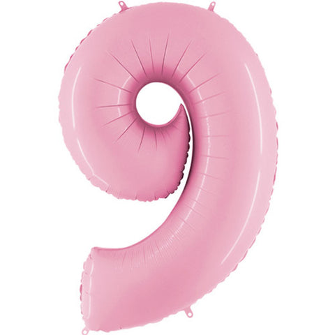 Grabo Pastel Pink Number 9 Foil Balloon (40")
