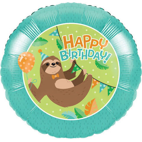 Sloth Birthday Foil Balloon (18")