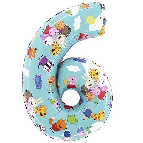 Grabo Peppa Pig Number 6 Foil Balloon (26")