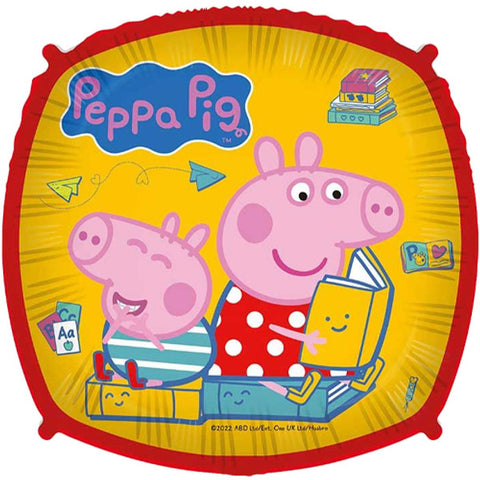 Peppa Pig Reading Square Foil Balloon (18")