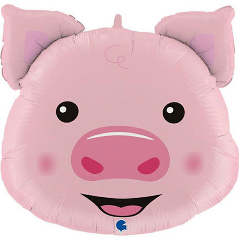 Pig Head Foil Supershape Foil Balloon (30")