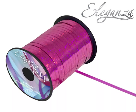 Eleganza Holographic Fuchsia Curling Ribbon 5mm x 250yds