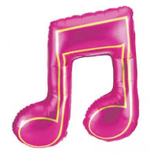 Pink Holographic Music Note Foil Balloon (40")