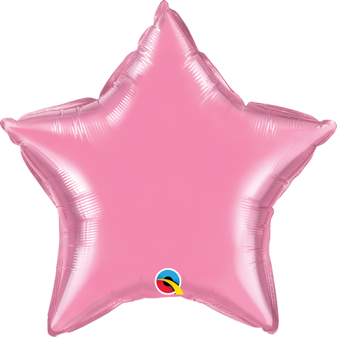 Rose Pink Metallic Star Foil Balloon (20")