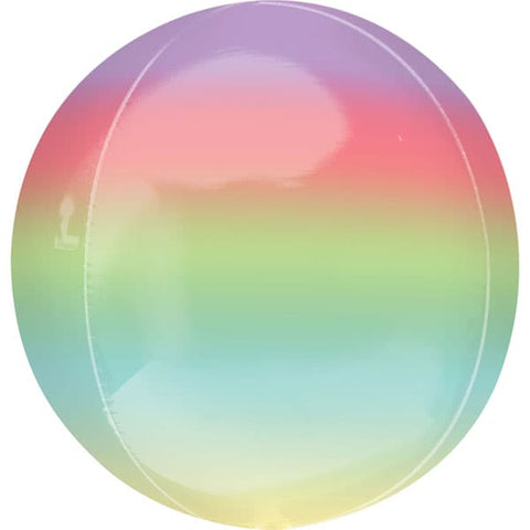 Orbz Ombre Rainbow pastel Foil Balloon (16")