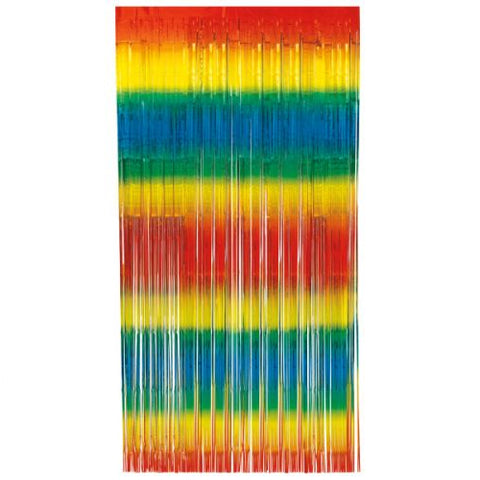Metallic Rainbow Door Fringe Curtain