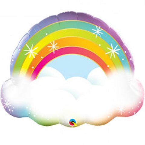 Rainbow Clouds Supershape Foil Balloon (32")