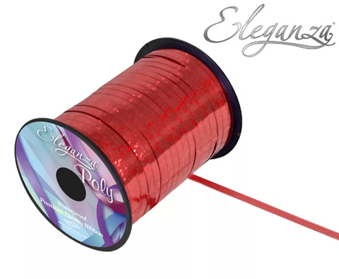 Eleganza Holographic Red Curling Ribbon 5mm x 250yds