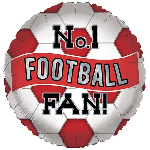 No.1 Red & White Fan Football Foil Balloon (18")