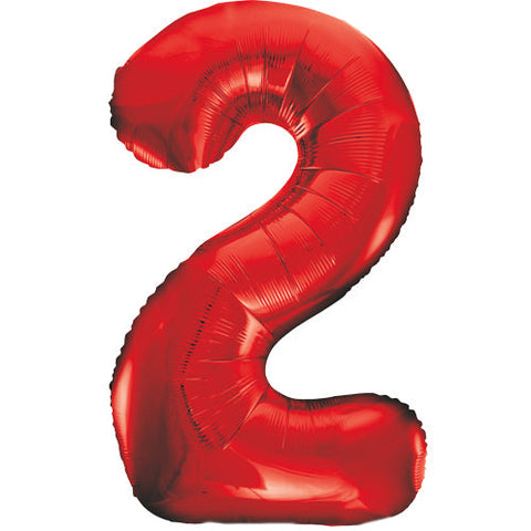 Unique Red Number 2 Foil Balloon (34")