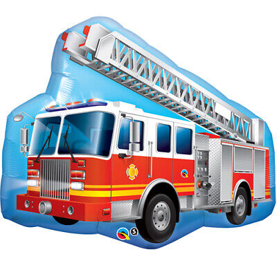 Red Firetruck Supershape Foil Balloon (36")