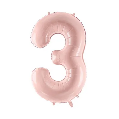 PartyDeco Light Pink Number 3 Foil Balloon (28")