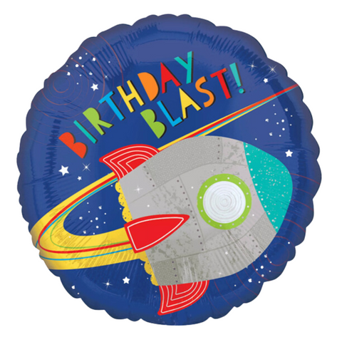 Birthday Blast Rocket Foil Balloon (18")