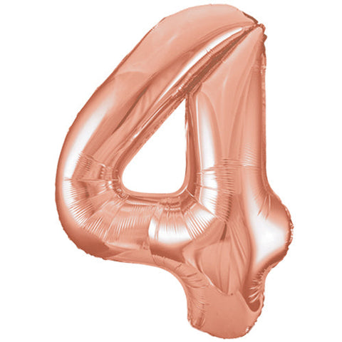 Unique Rose Gold Number 4 Foil Balloon (34")