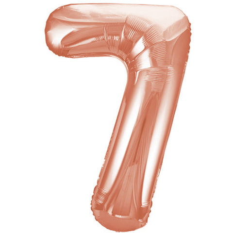 Unique Rose Gold Number 7 Foil Balloon (34")