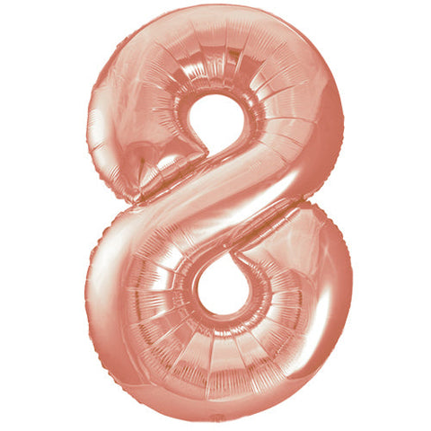 Unique Rose Gold Number 8 Foil Balloon (34")