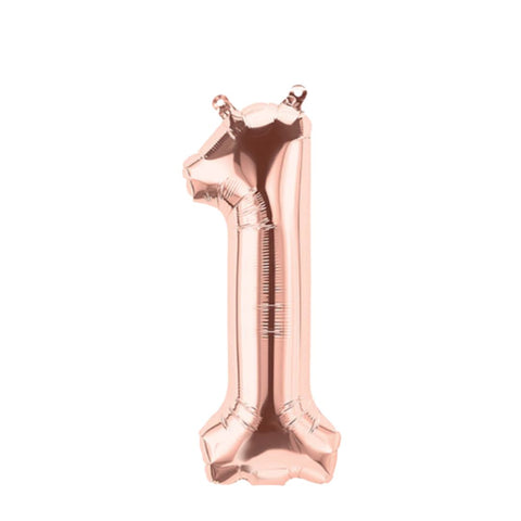 North Star Rose Gold Number 1 Foil Balloon (16")